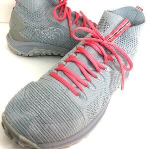 The North Face Women's Truxel Mid Hiking Shoes in Tin Grey/Fiesta Red Sz. 10.5